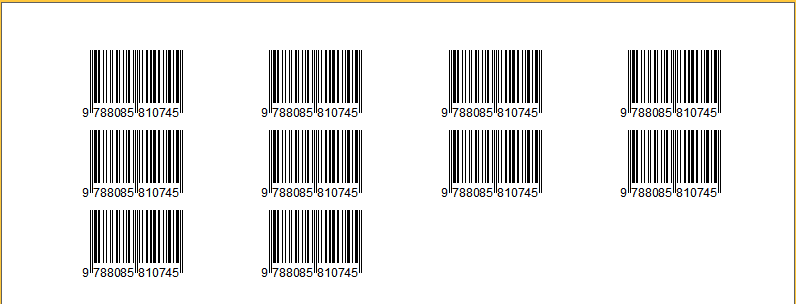 Obr. 3 - Vygenerované štítky, čárový kód EAN13, fixní text