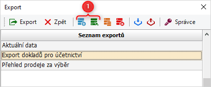 Obr. 1 - Vyvolání detailu exportní úlohy.